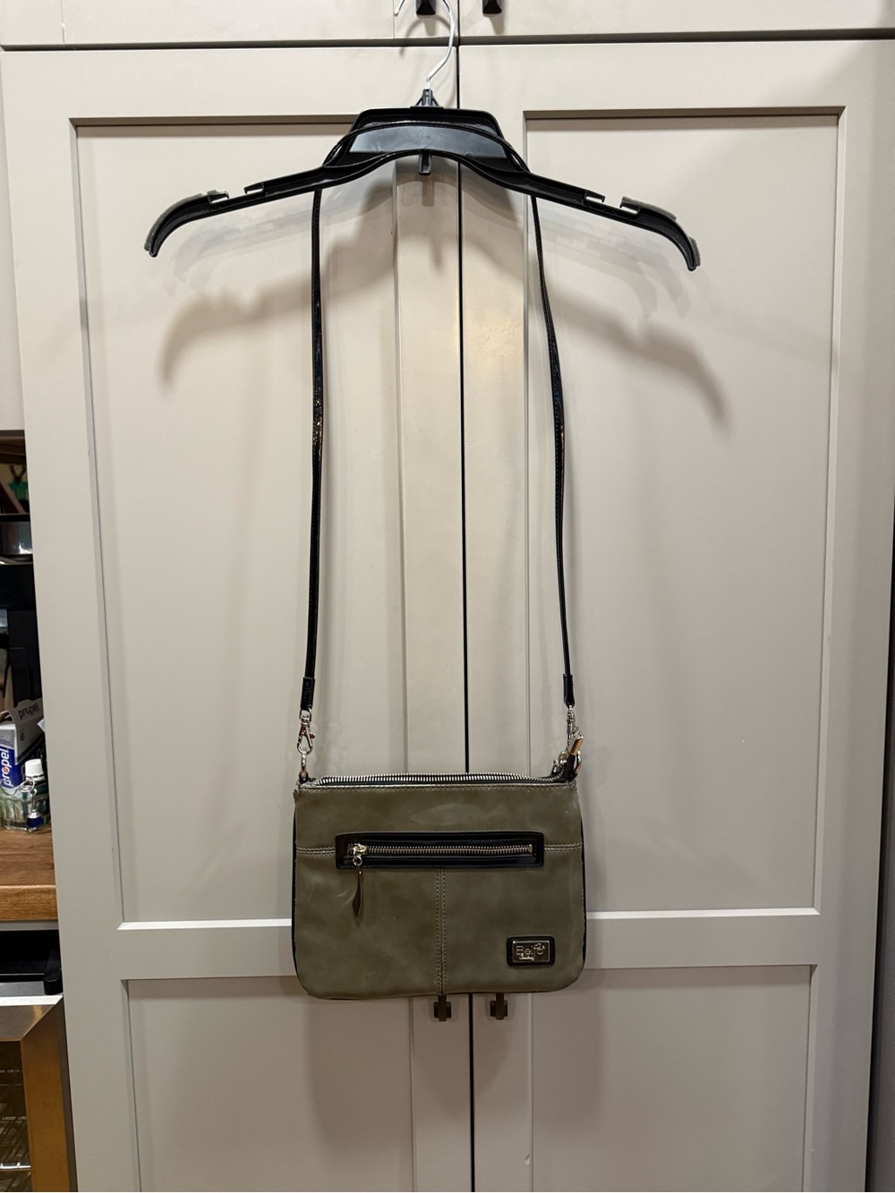 Beijo Olive Crossbody with Black Adjustable Strap